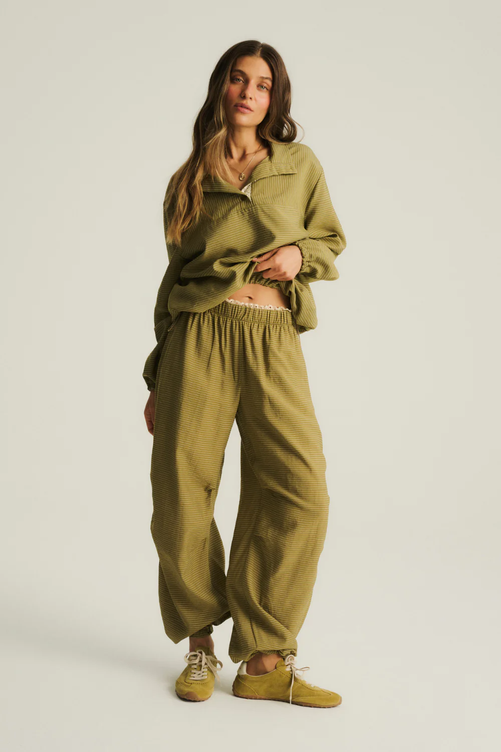 Bluza Aventura Lace Olive Stripes - Image 5