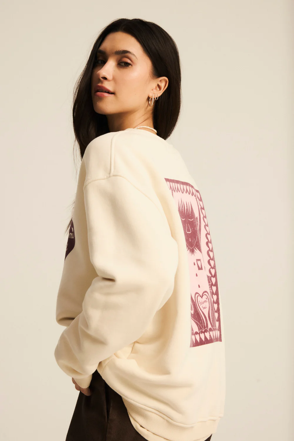 Bluza Husky Softened Cream Valentine's Hearts - Image 3
