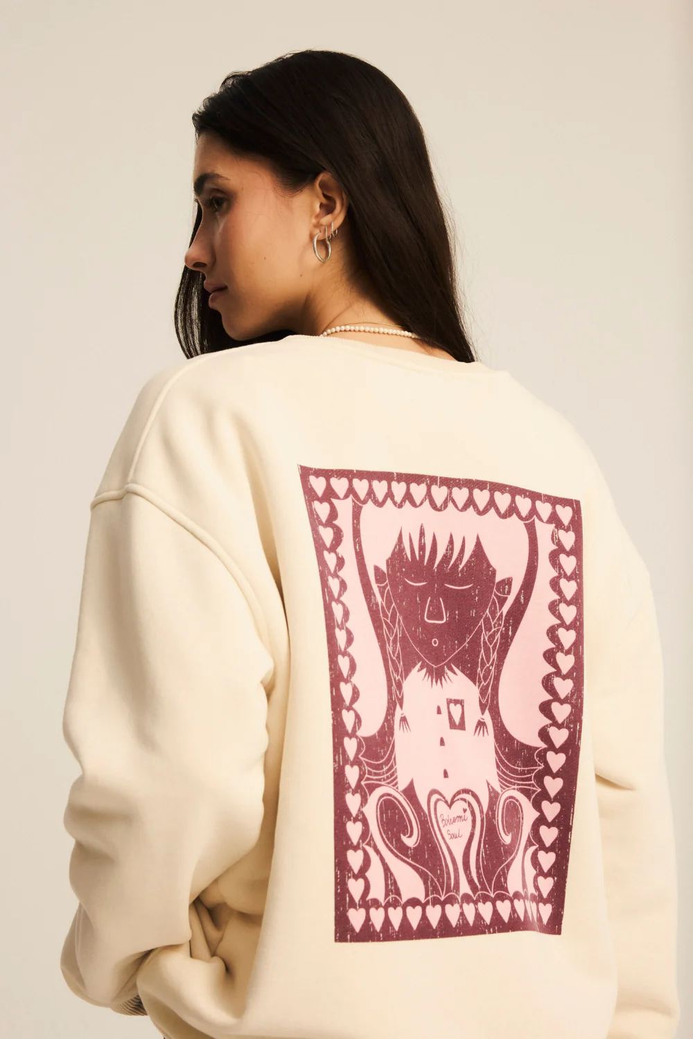 Bluza Husky Softened Cream Valentine's Hearts - Image 6