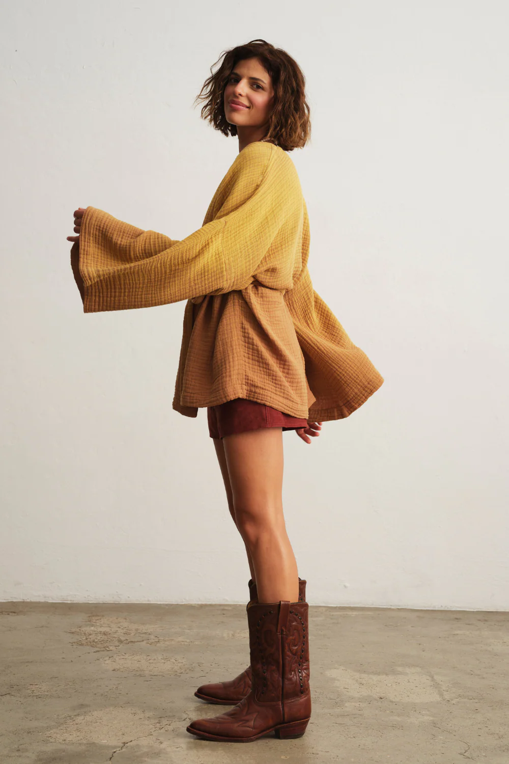 Kimono Fumi Ombre Camel/Yellow - Image 4