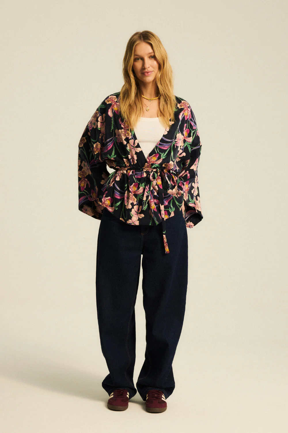 Koszula Kimonowa Bruna Dark Navy Bloom Print - Image 9