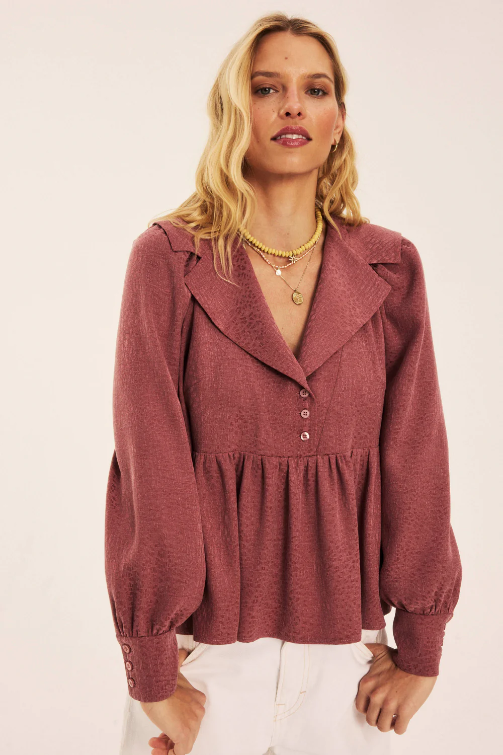 Koszula Nicola Mauve Jacquard - Image 3