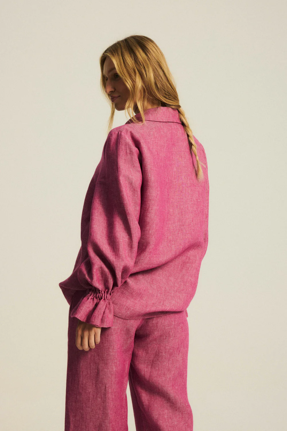 Koszula Valerie Linen Washed Magenta - Image 11