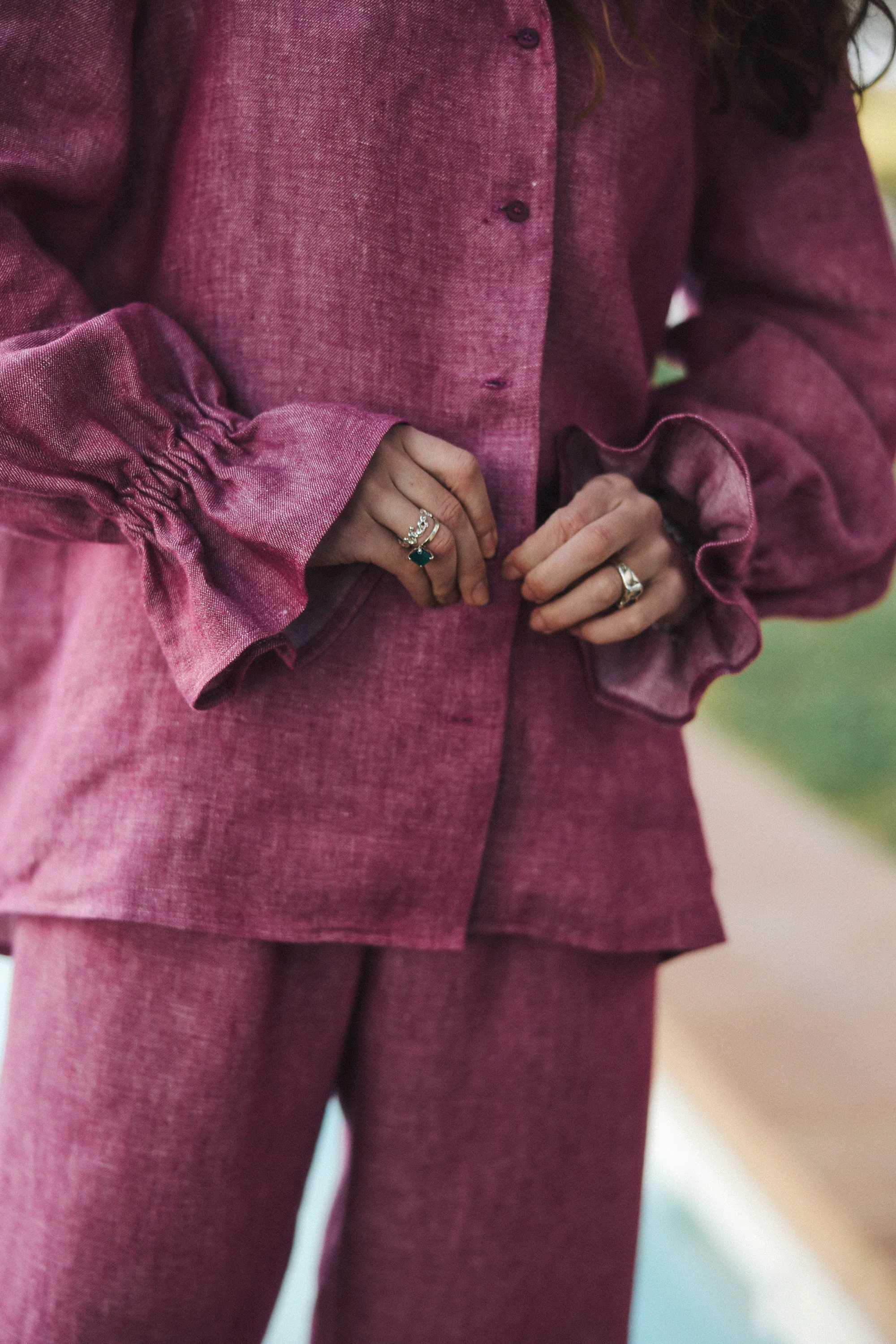 Koszula Valerie Linen Washed Magenta - Image 12