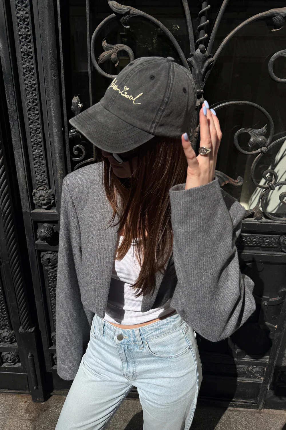 Marynarka Wełniana Courtney Cropped Grey - Image 4