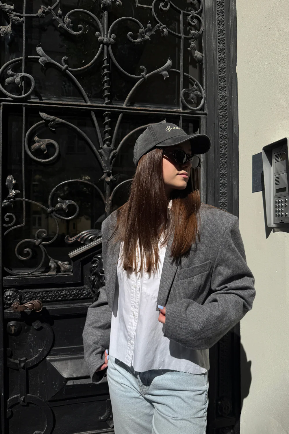 Marynarka Wełniana Courtney Cropped Grey - Image 6
