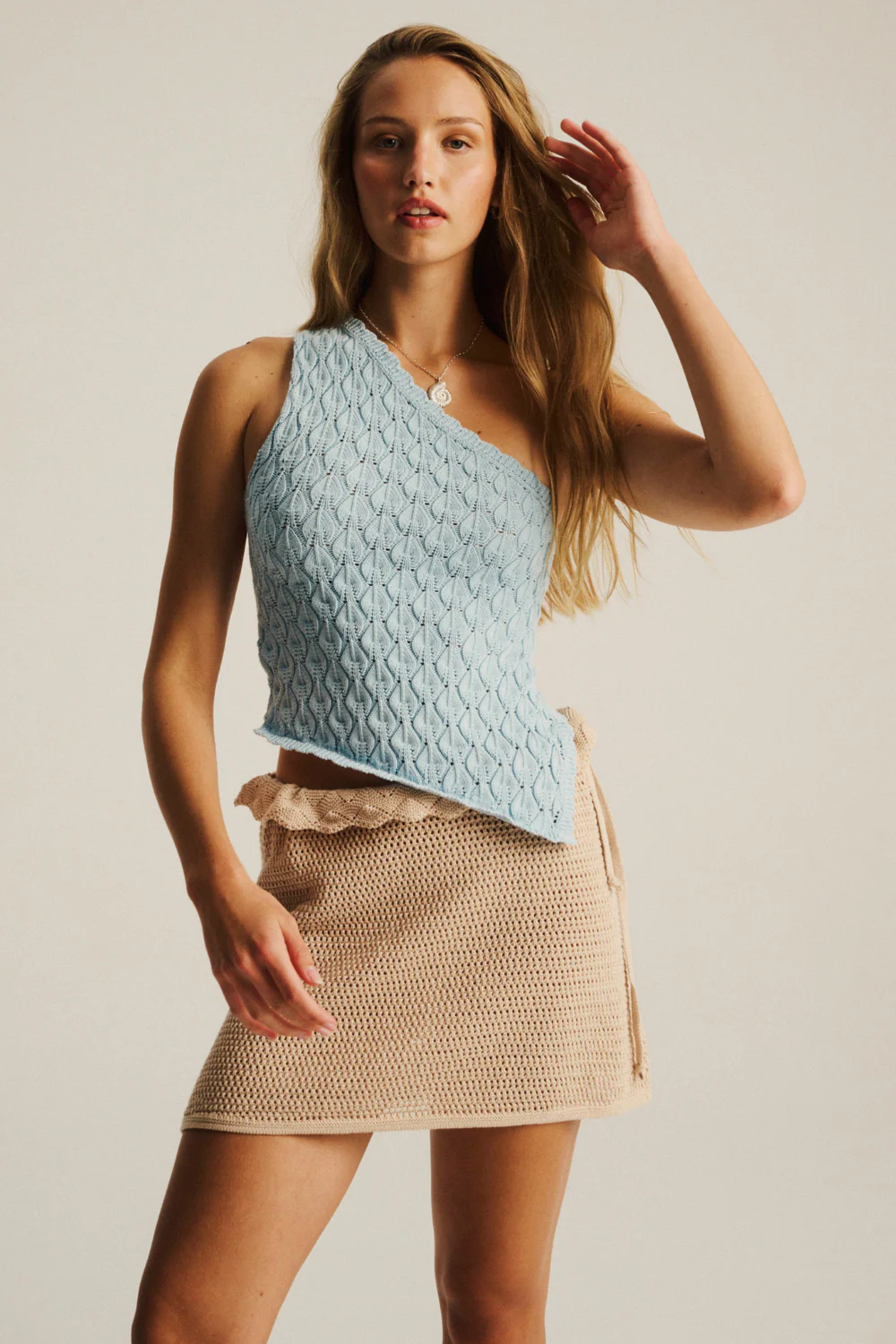 Spódniczka Dzianinowa Mara Crochet Beige - Image 5