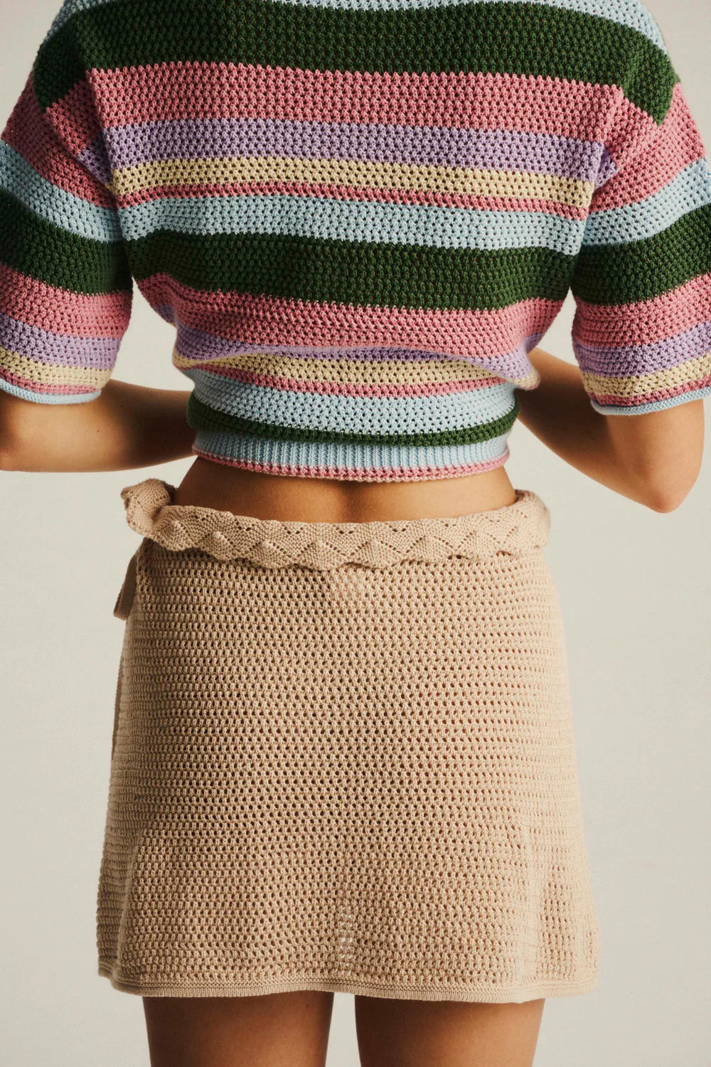 Spódniczka Dzianinowa Mara Crochet Beige - Image 6