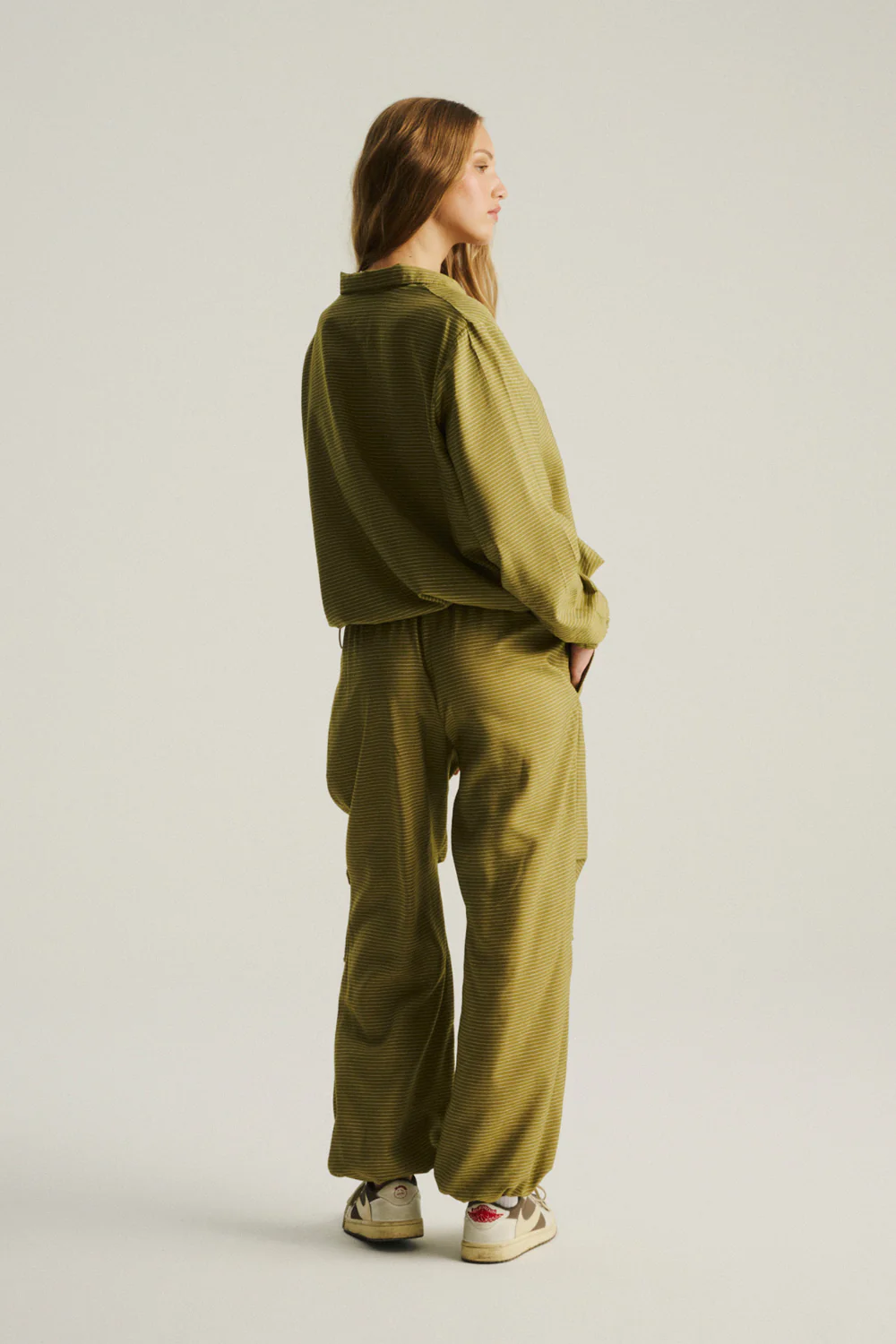 Spodnie Alma Lace Olive Stripes - Image 4