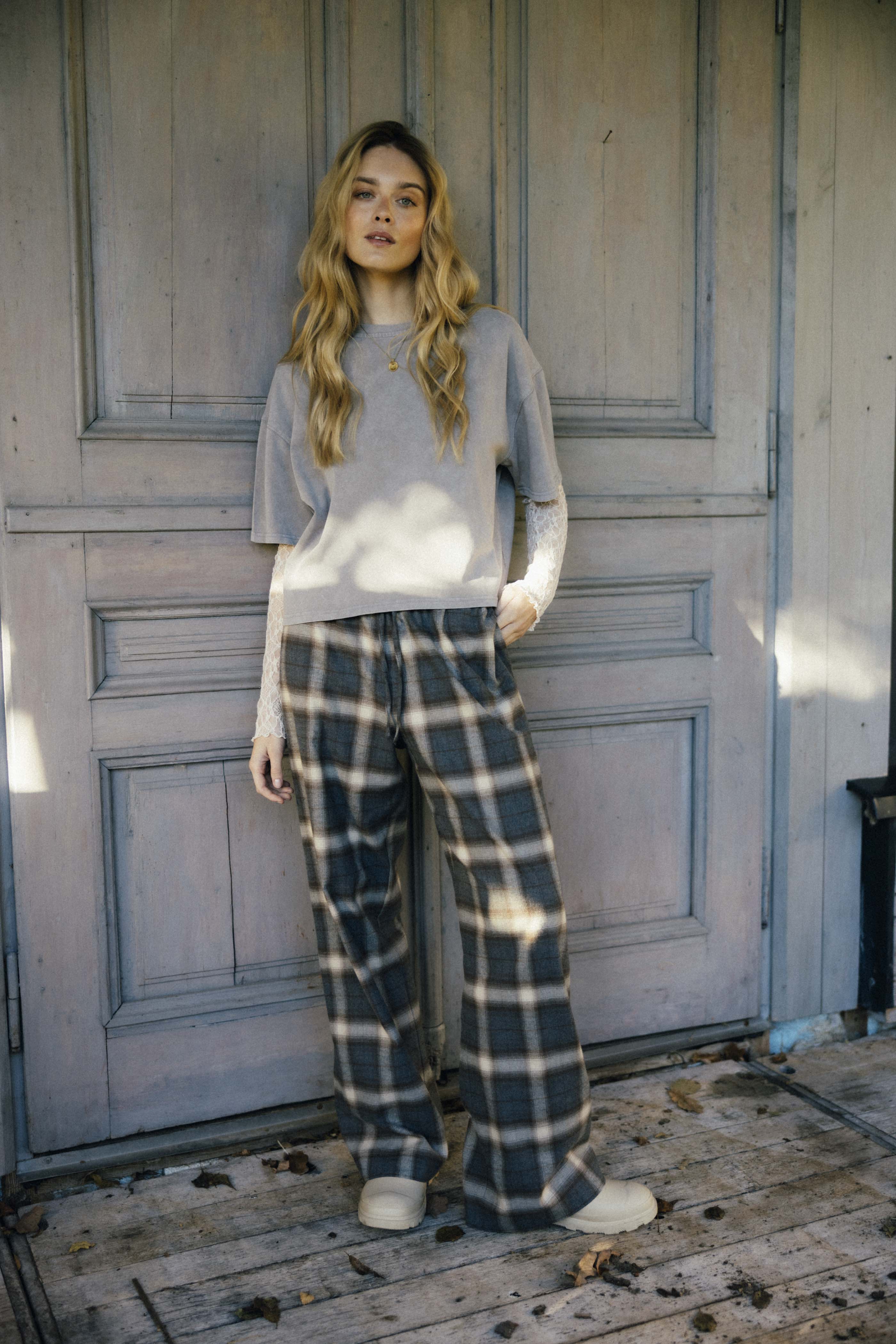 Spodnie Jackson Plaid Grey Brown - Image 9