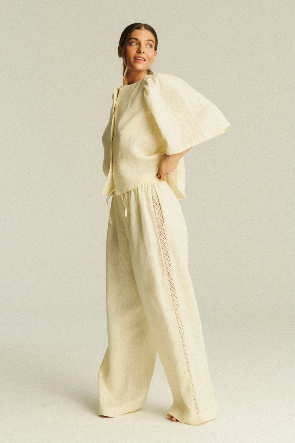 Spodnie Melody Linen Vanilla - Image 5