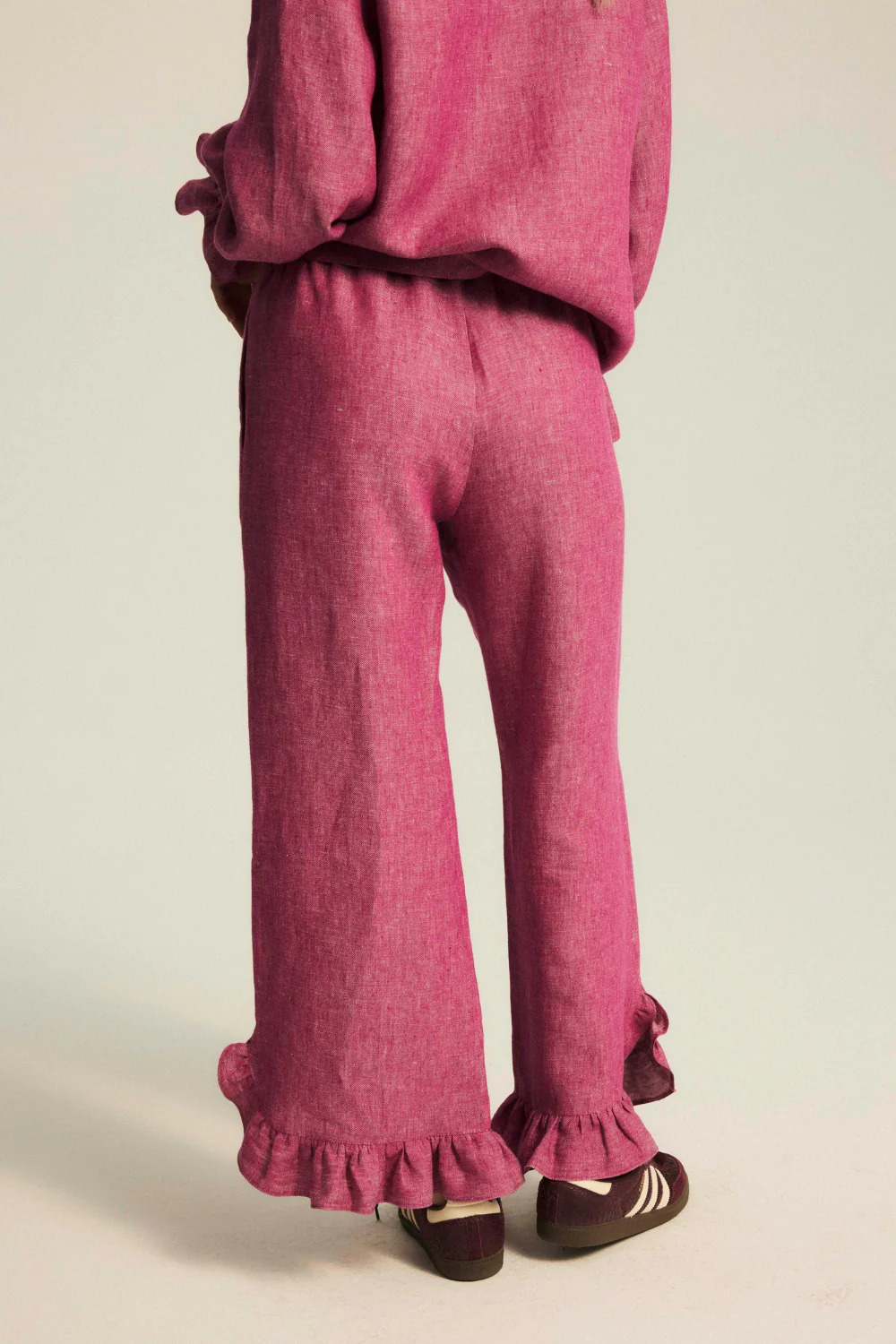 Spodnie Paradise Linen Washed Magenta - Image 8