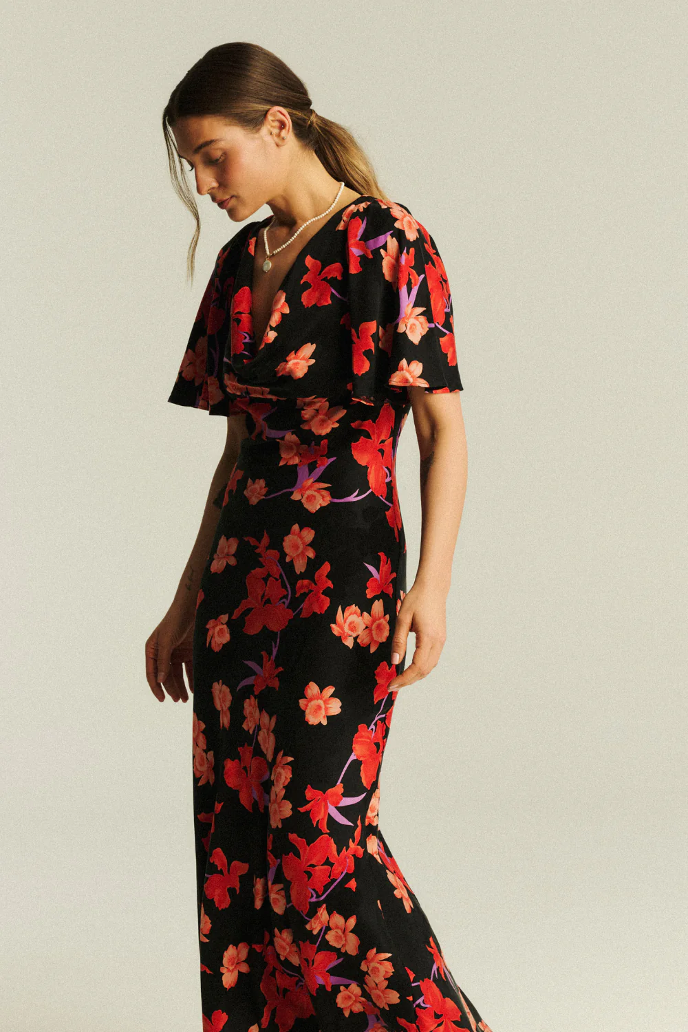 Sukienka Delphina Jacquard Lilies Print - Image 6