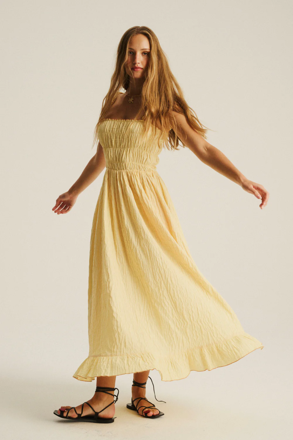 Sukienka Trinity Pale Banana Jacquard - Image 3