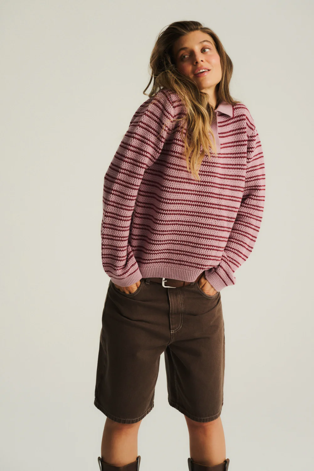 Sweter Polo Texas Heather Pink - Image 10