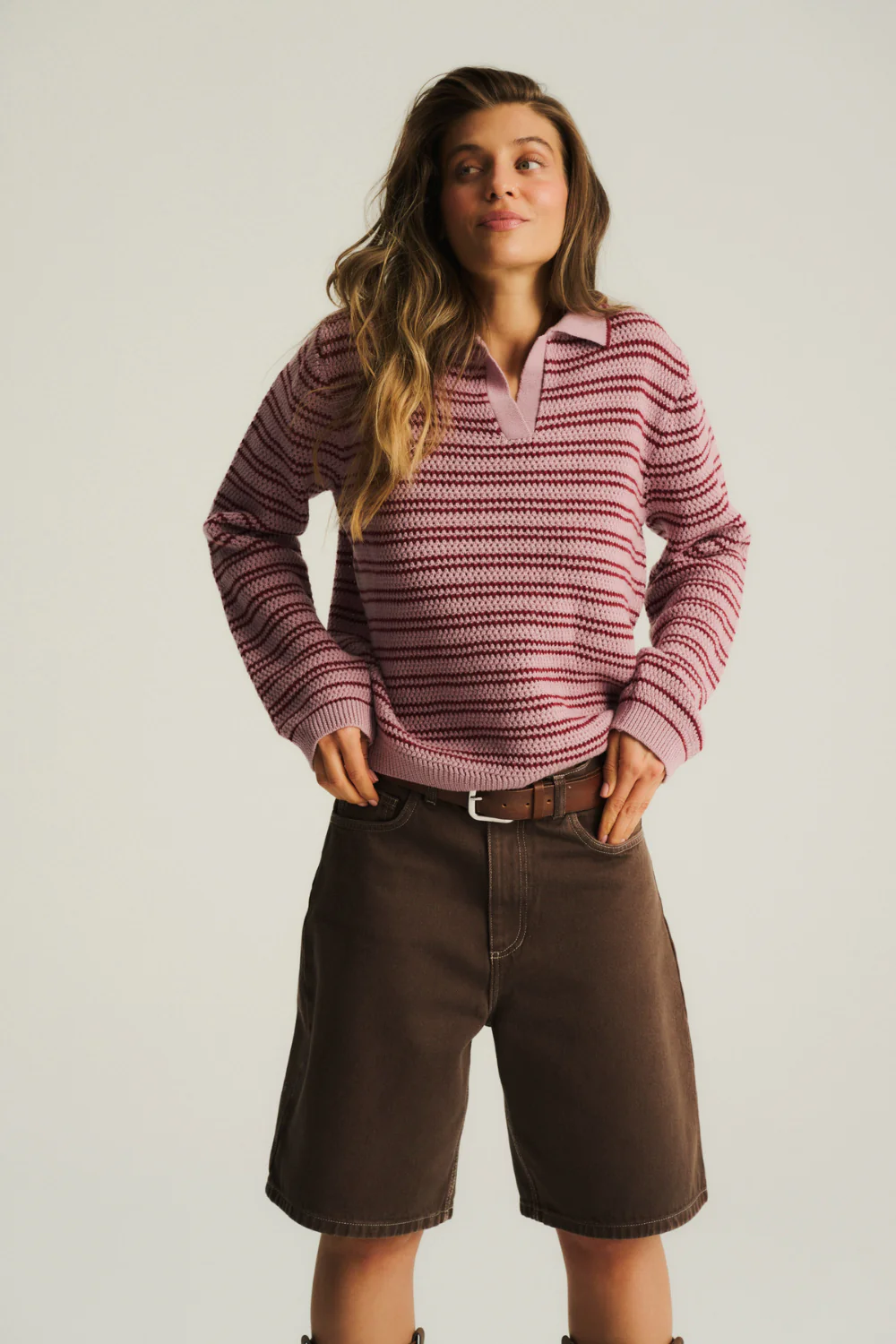 Sweter Polo Texas Heather Pink - Image 11
