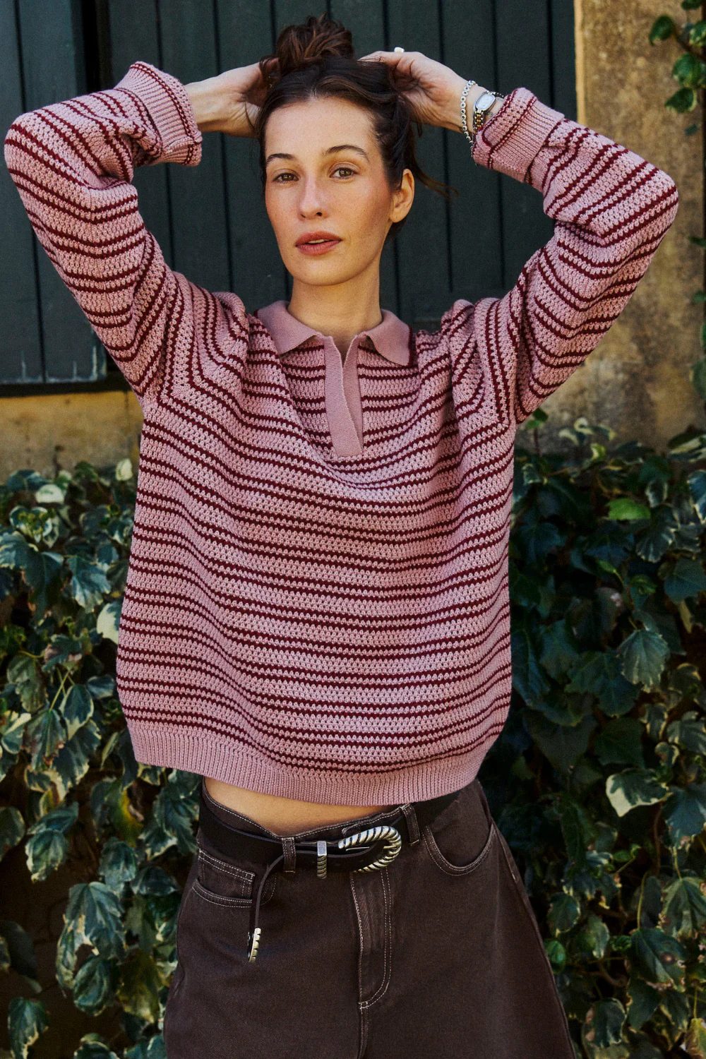 Sweter Polo Texas Heather Pink - Image 3