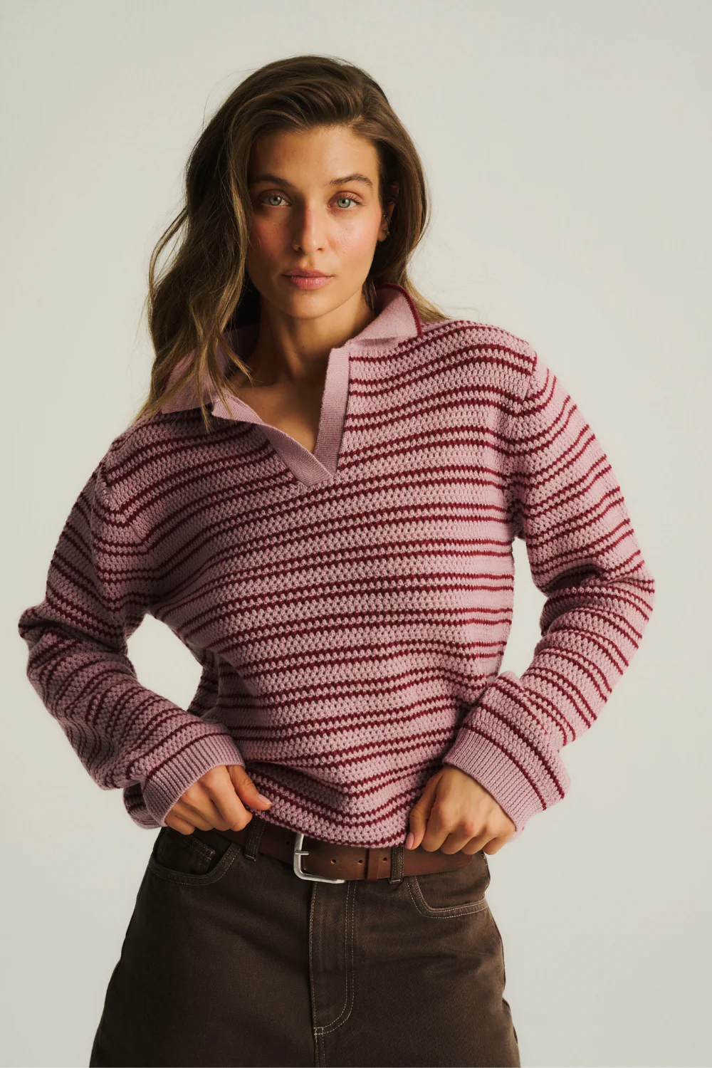 Sweter Polo Texas Heather Pink - Image 6