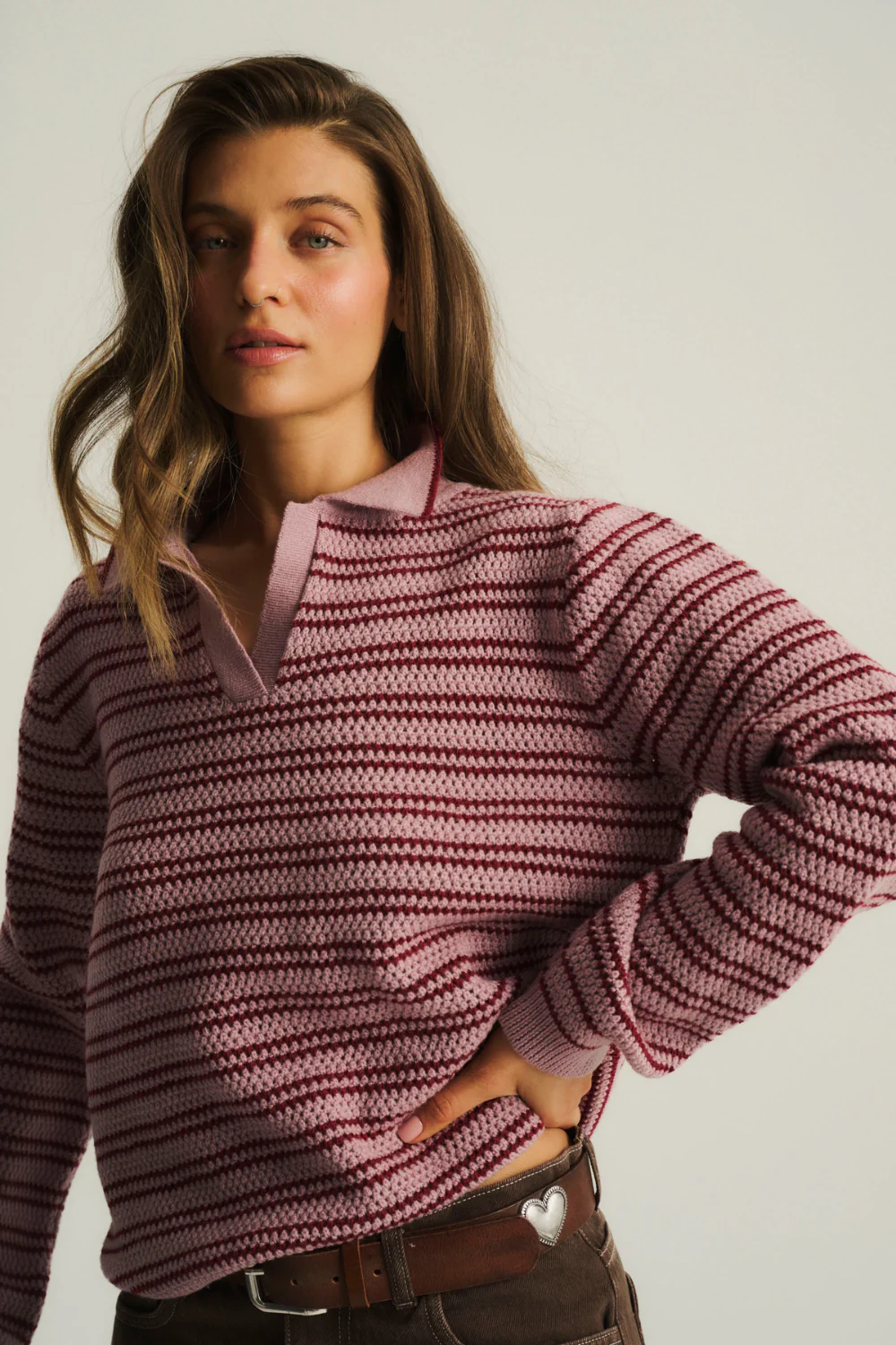 Sweter Polo Texas Heather Pink - Image 9