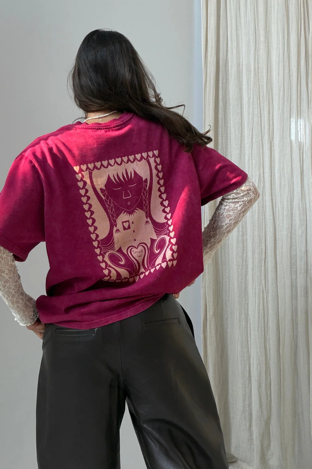 T-shirt Mellow 2.0 Heavy Vintage Beetroot Valentine's Hearts - Image 15