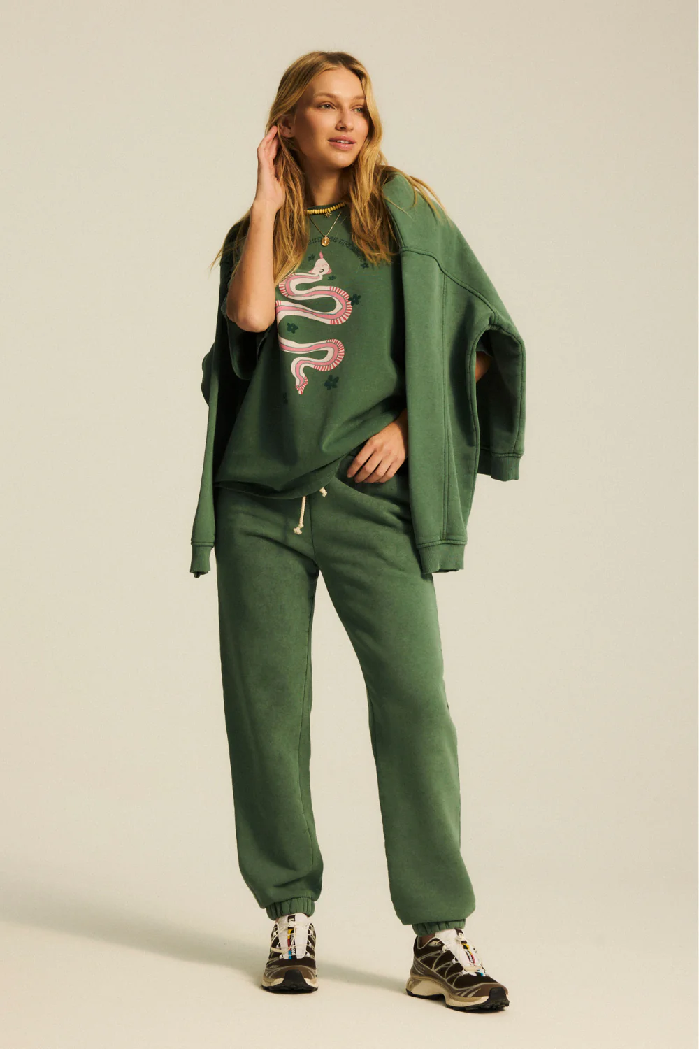 T-shirt Mellow 2.0 Heavy Vintage Pine Green Magic Snake - Image 8