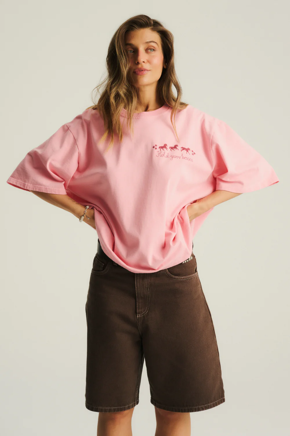 T-shirt Piper Medium Softened Candy Pink Horses - Image 7
