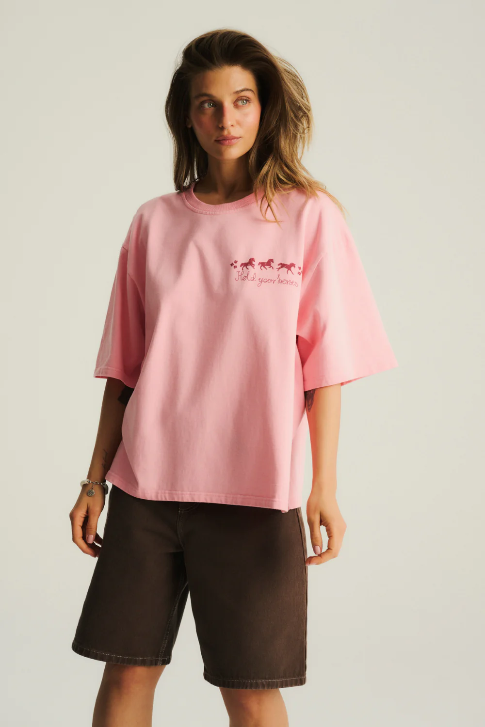 T-shirt Piper Medium Softened Candy Pink Horses - Image 9