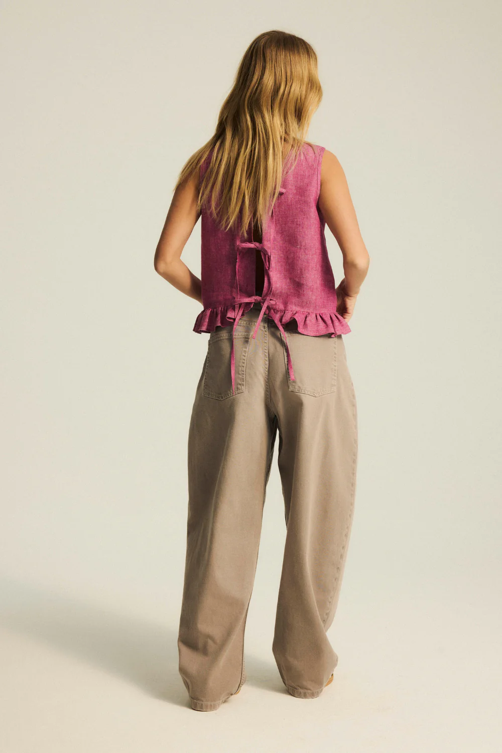 Top Ariadne Linen Washed Magenta - Image 5