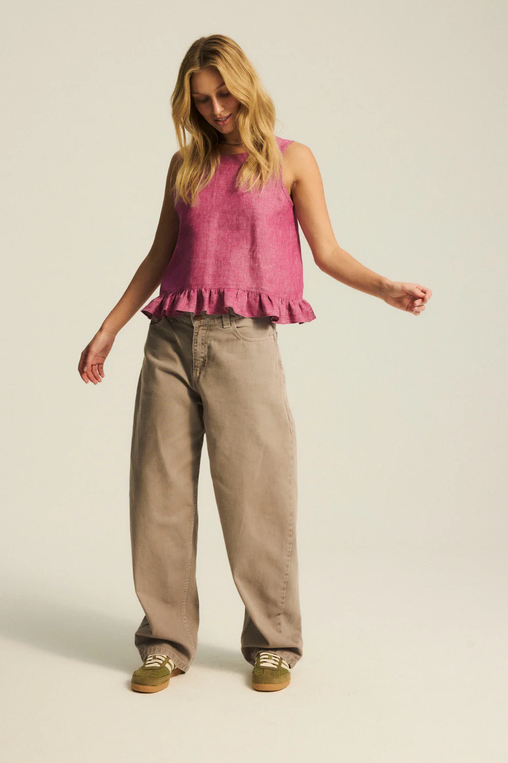 Top Ariadne Linen Washed Magenta - Image 9